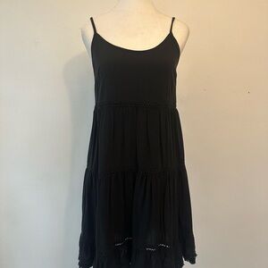 Mossimo Supply Co Black Sleeveless Tiered Mini Babydoll Dress